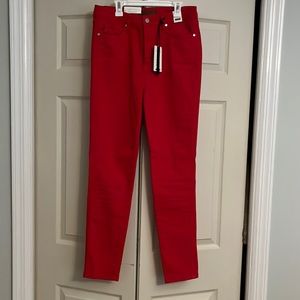 Judy Blue Red Garment Dyed Tummy Control Skinny Jeans, size 9/29, never worn
